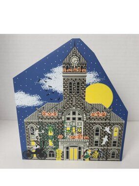 Cat's Meow Spooky Ridge Courthouse Haunted Halloween Shelf Sitter Fall Decor